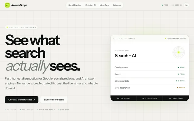 AnswerScope homepage
