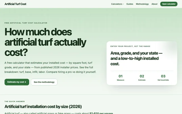 Artificial Turf Cost homepage