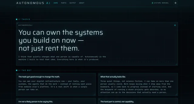 Autonomous AJ homepage