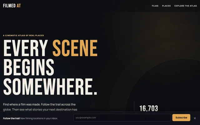 Filmed At homepage