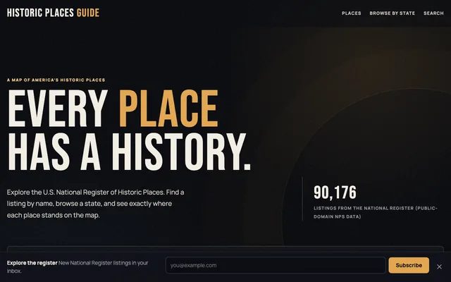Historic Places Guide homepage