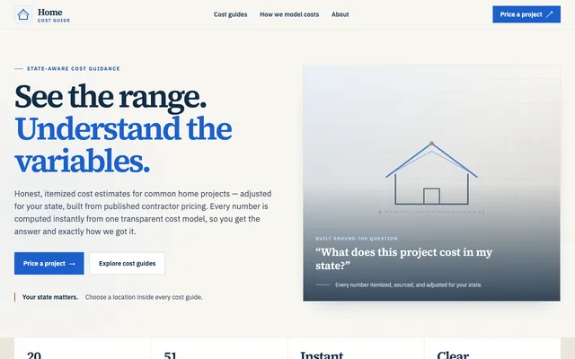 Home Cost Guide homepage