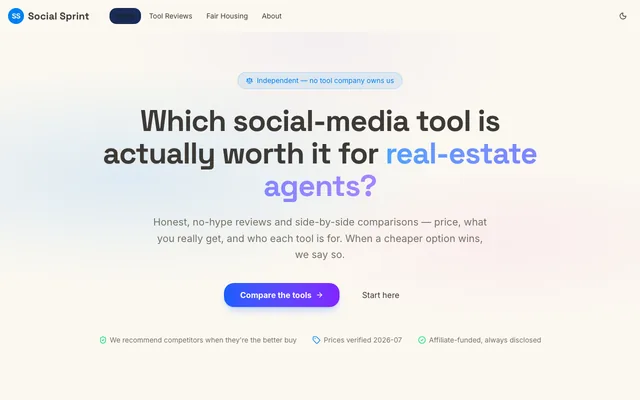 Social Sprint homepage