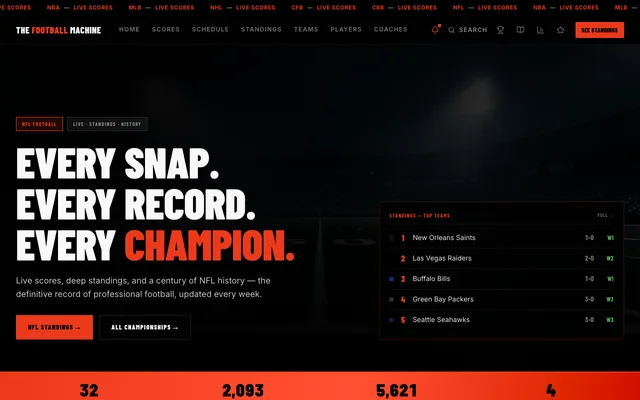 The Football Machine homepage