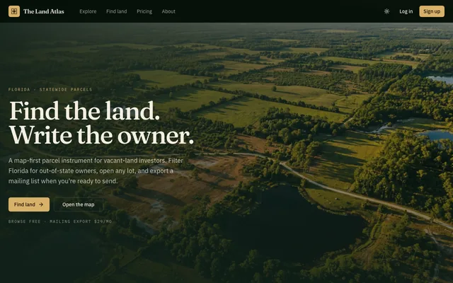 The Land Atlas homepage