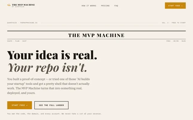 The MVP Machine homepage