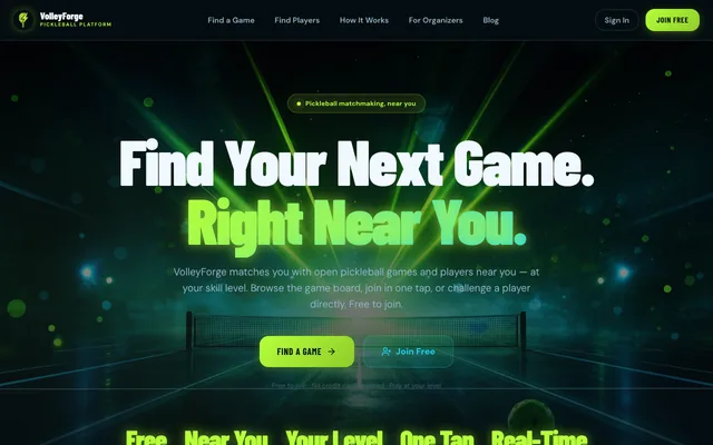 VolleyForge homepage