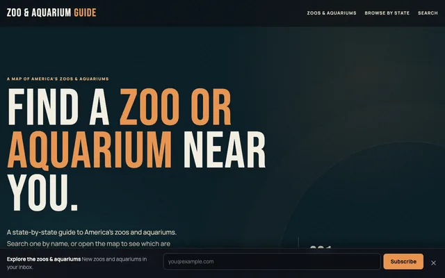Zoo & Aquarium Guide homepage